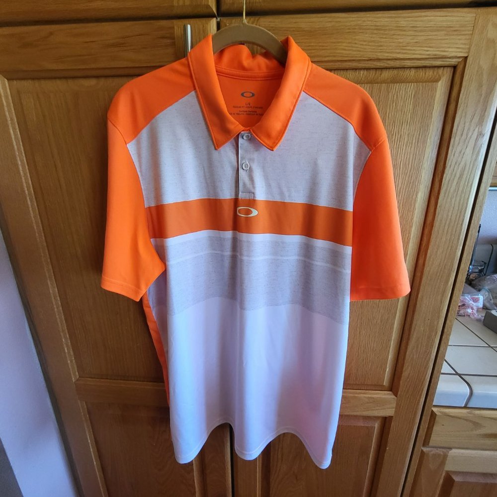 Oakley Golf/Polo Shirt - Men's Neon Orange -Size Large